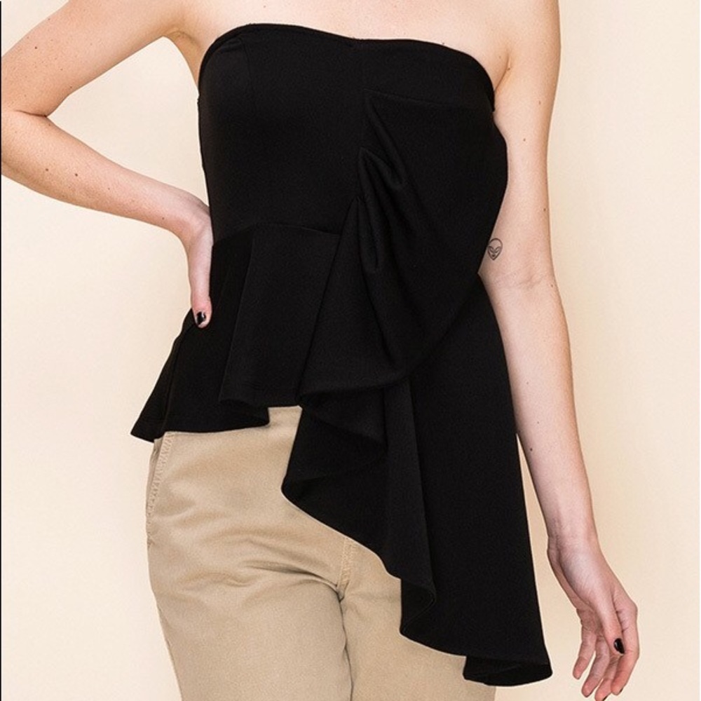 NWT Black Tube Strapless Top size S
